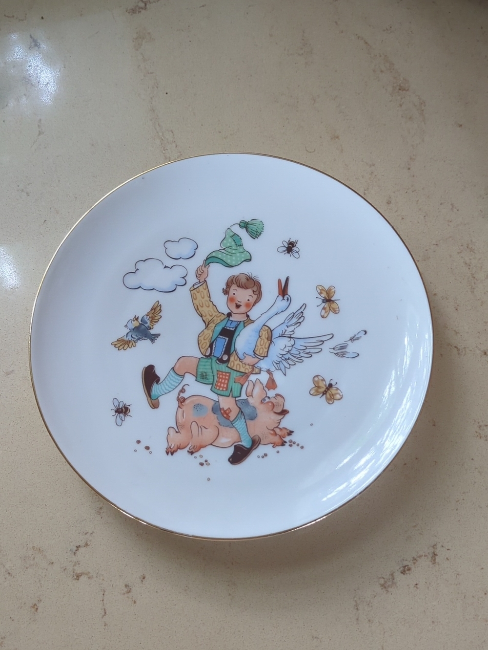 Schumann Bavaria Porcelain Decorative Collectors Plate Whimsical Illustration